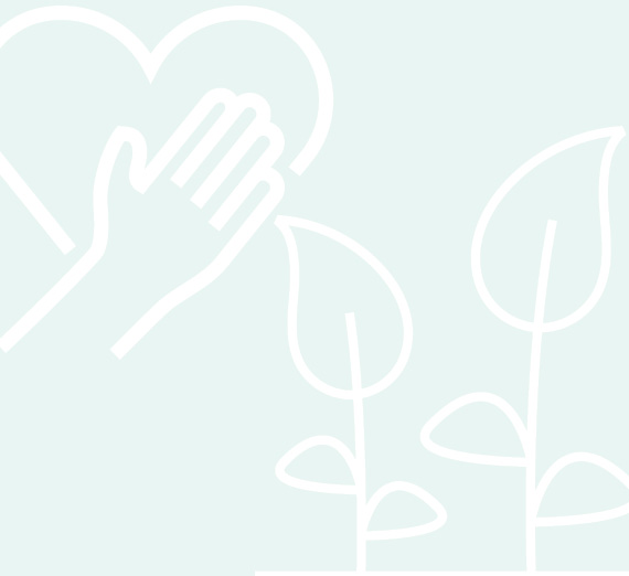 Grant Hagen with purple illustrations of flowers.